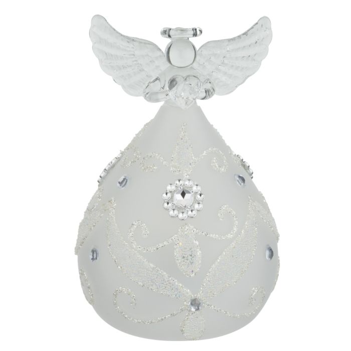 LED Frost Silver Angel Decor
