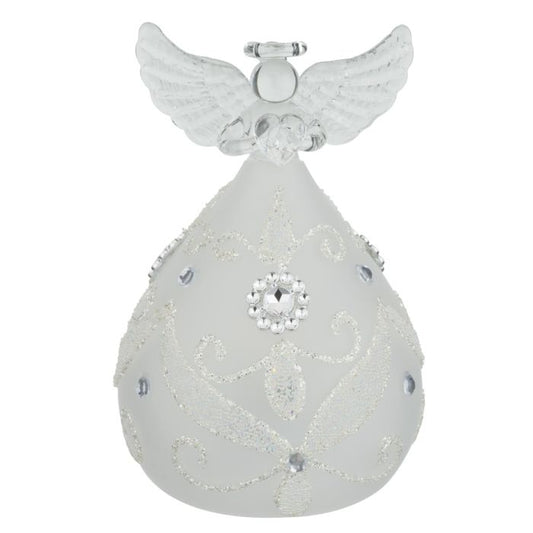 LED Frost Silver Angel Decor