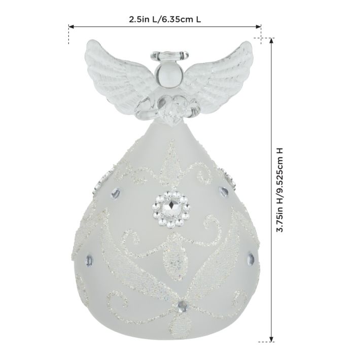 LED Frost Silver Angel Decor