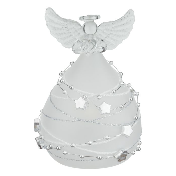 LED Frost Silver Angel Decor