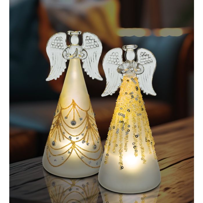 LED Frost Gold Angel Decor