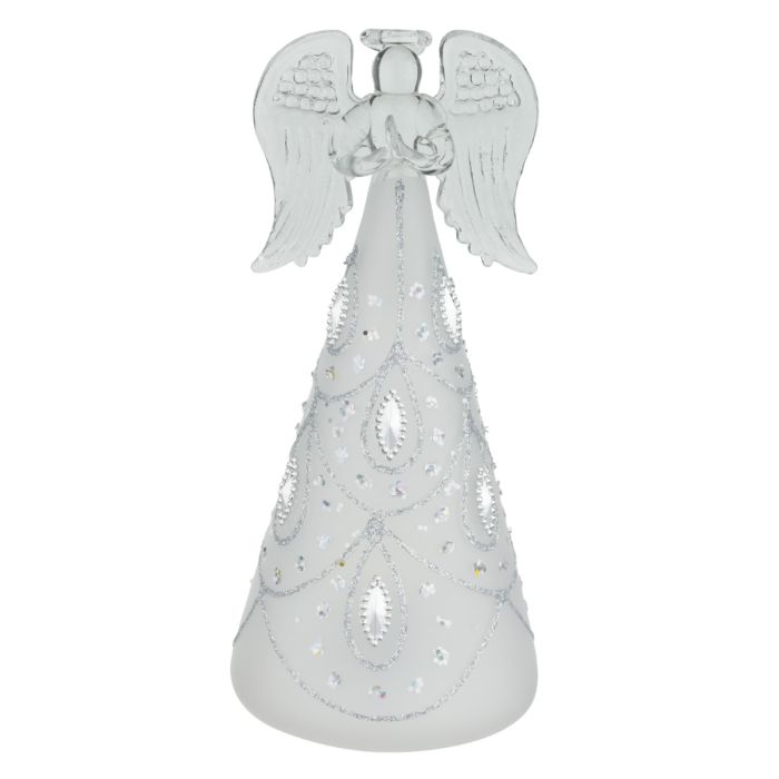 LED Frost Silver Angel Decor