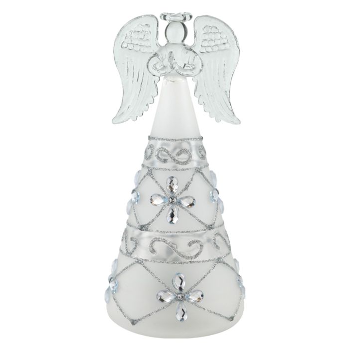 LED Frost Silver Angel Decor