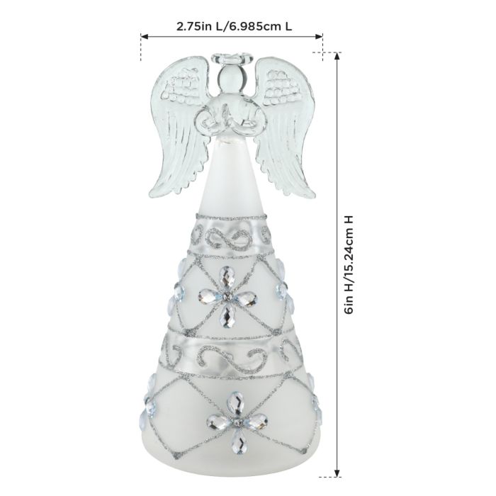 LED Frost Silver Angel Decor