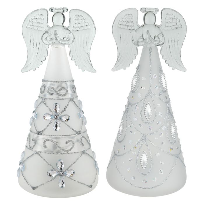 LED Frost Silver Angel Decor