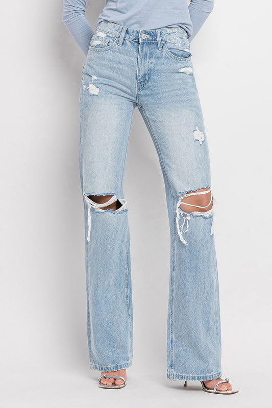 90's Vintage Super High Rise Flare Jeans