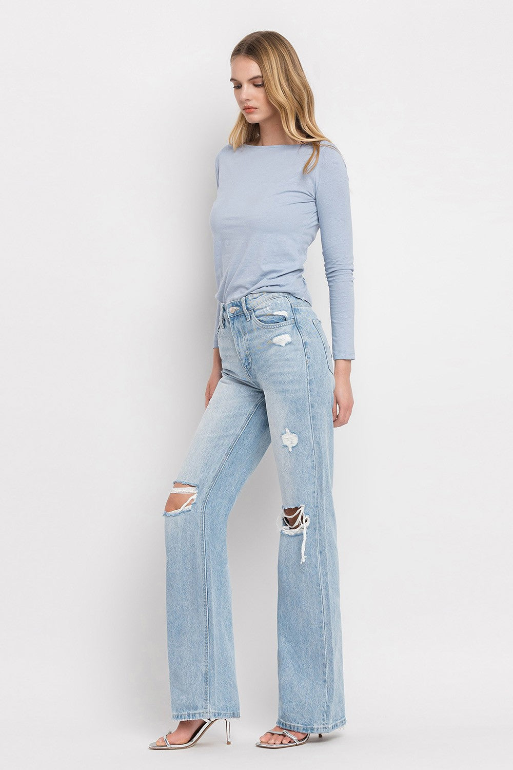 90's Vintage Super High Rise Flare Jeans