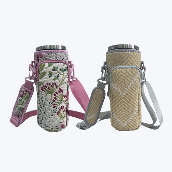 40oz Crossbody Tumbler Carrier with Removable Side Bag & Strap