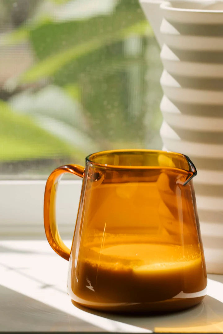 Amber Glass Milk Pitcher