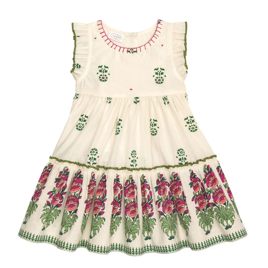 Mud Pie Ivory Block Print Dress