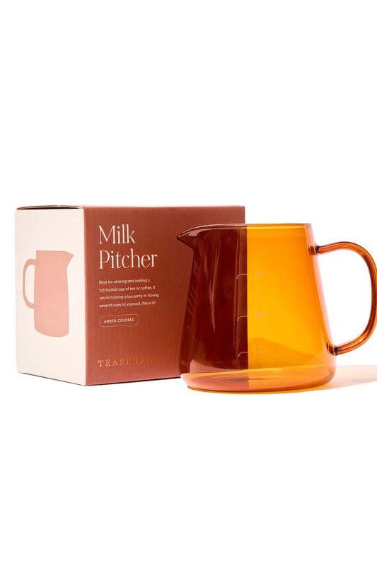 Amber Glass Milk Pitcher