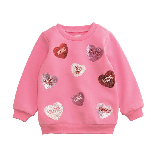 Mud Pie Children's Heart Sequin Sweatshirt