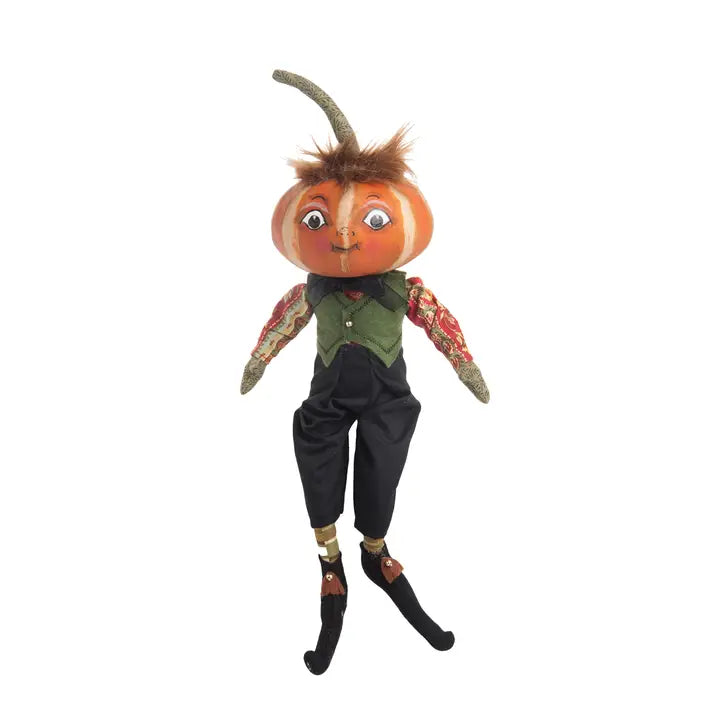 Kermit Pumpkin Gathered Traditions Art Doll