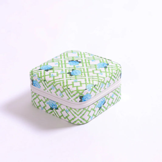 Printed Travel Jewelry Case 2-Layer Compact Organizer