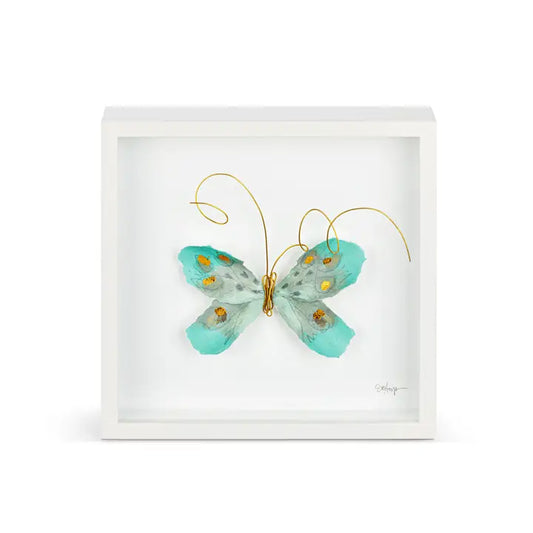 Turquoise & Gold Butterfly Wall Art