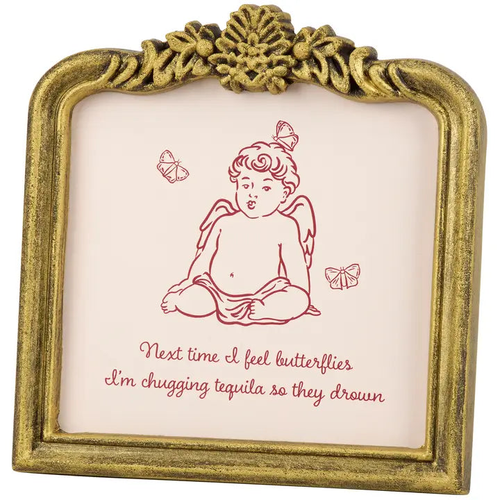 Next Time I Feel Butterflies Gold Framed Art