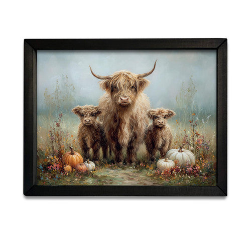 Highland Pumpkin Family Box Frame- 12x16