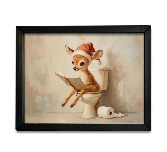 Reindeer Restroom Cheer Box Frame- 18x24