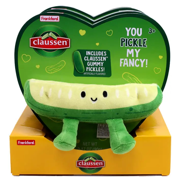 Claussen Pickle Valentine Heart Box w/ Plush