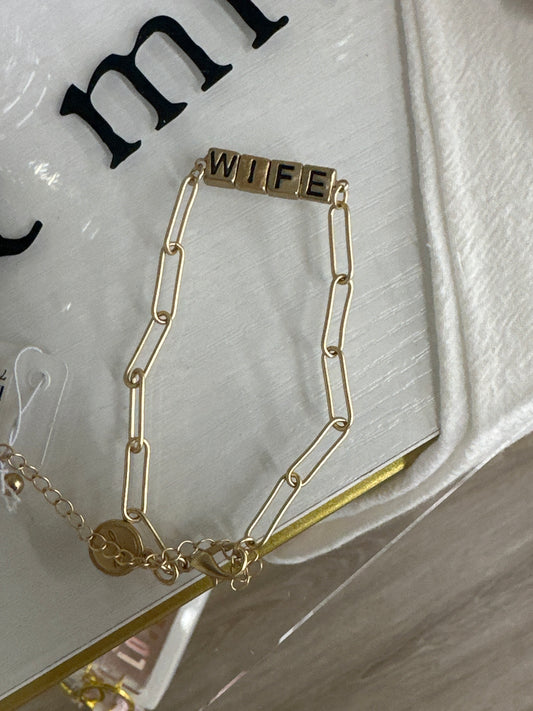 Gold Wife Bar Bracelet