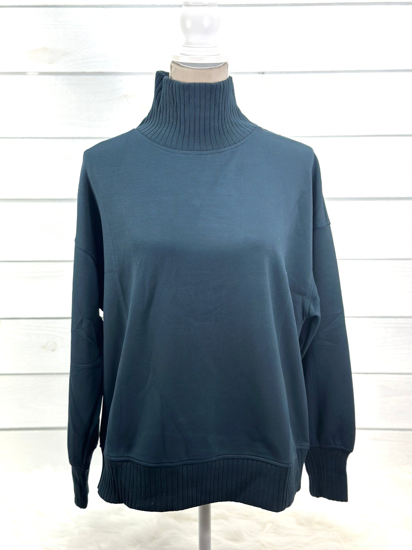 Rae Mode Modal Scuba Ribbed Mock Neck Pullover