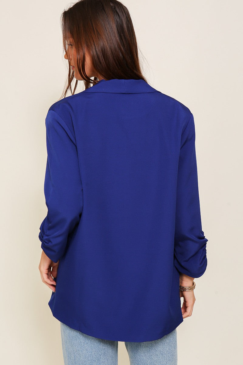Open Front Ruched Blazer