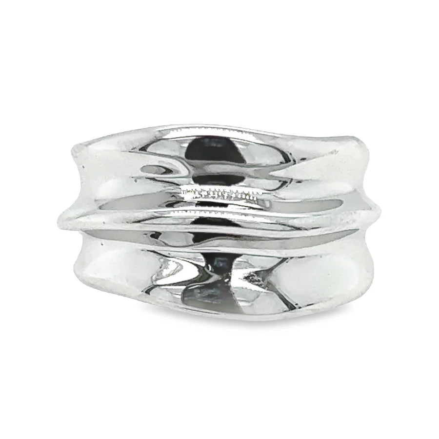 R.S. Covenant Silver Tone Wave Ring Style 1953