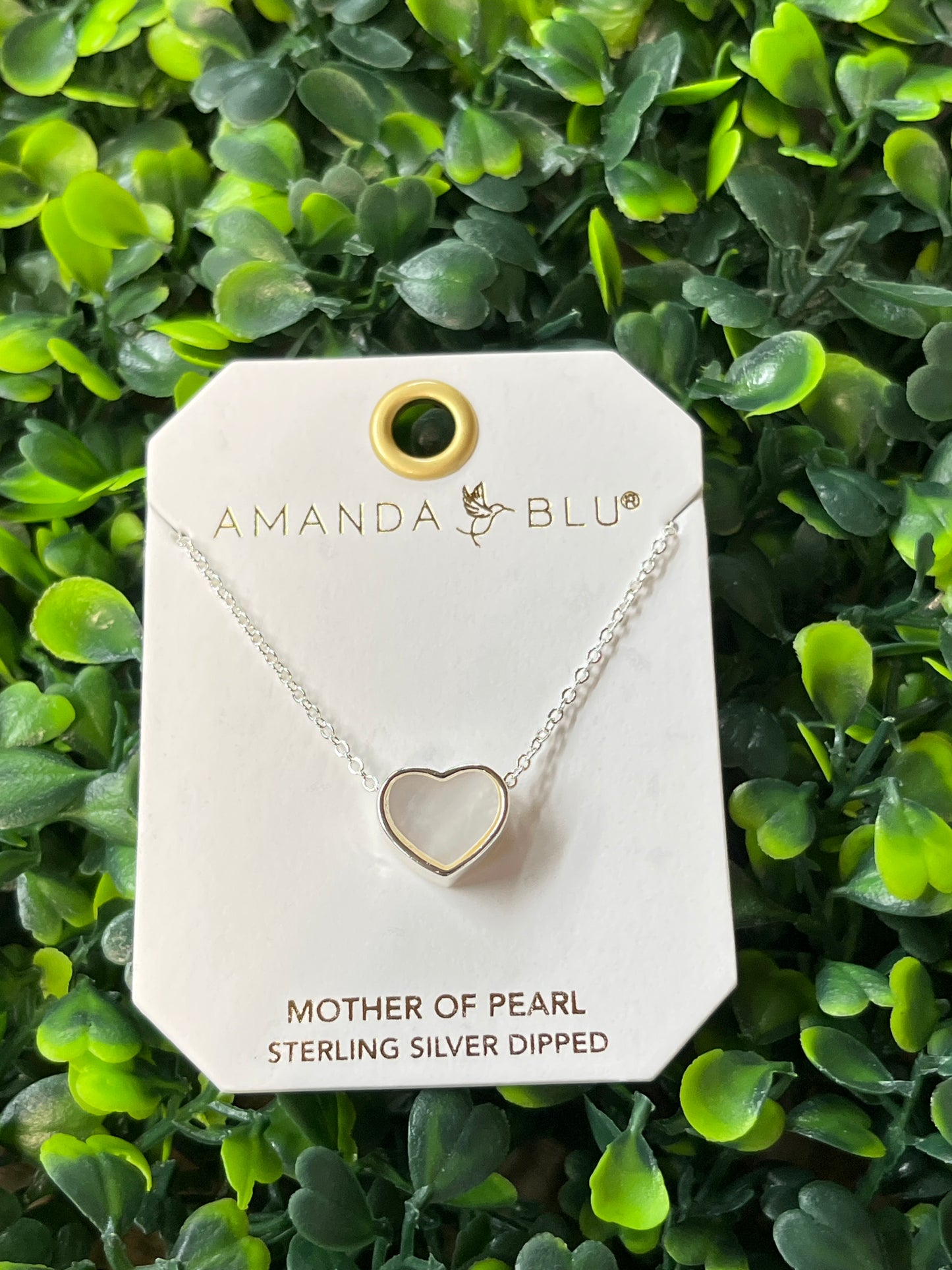 Silver Heart Mother Of Pearl Necklace