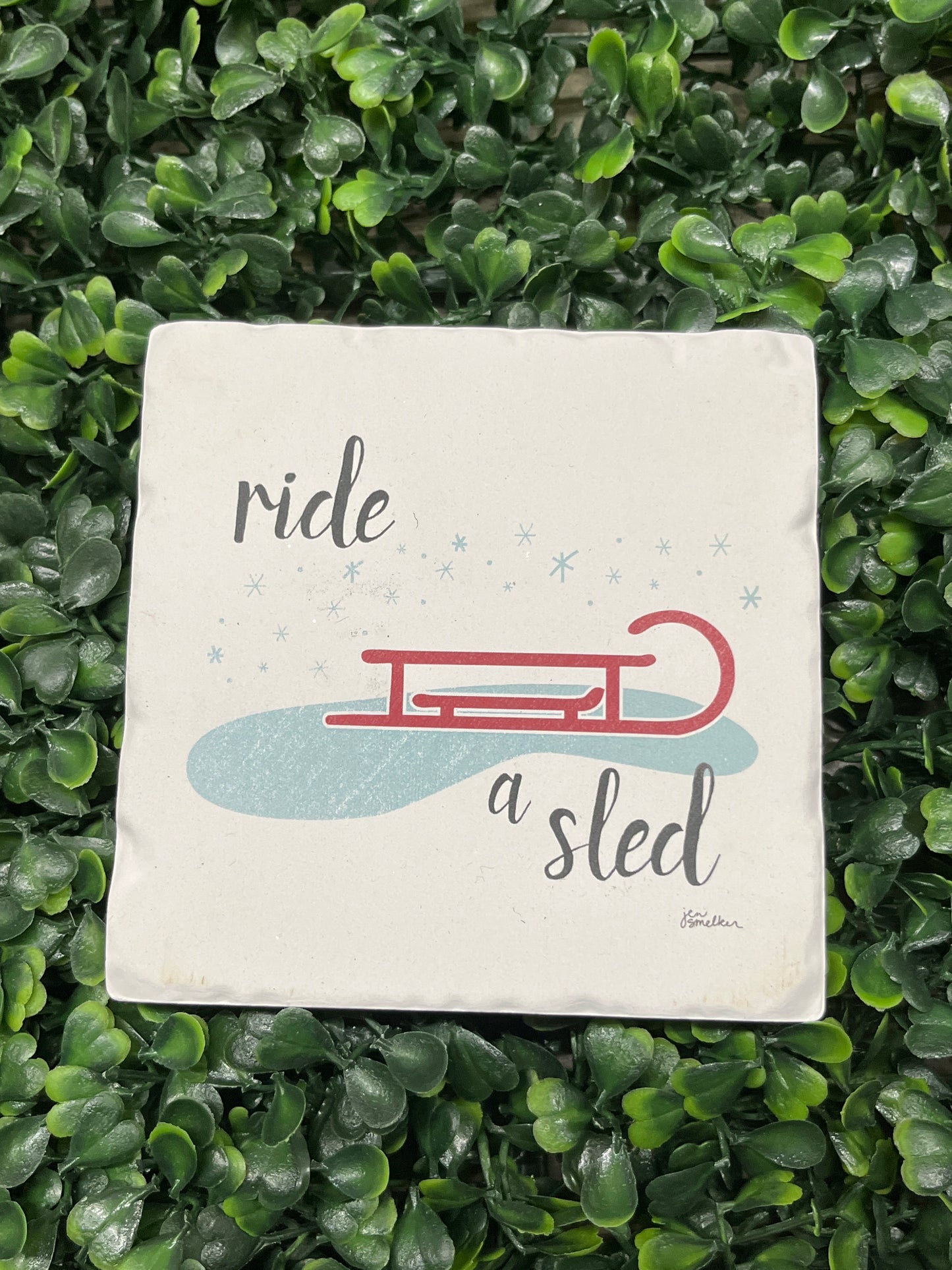 Ride A Sled Stone Coaster