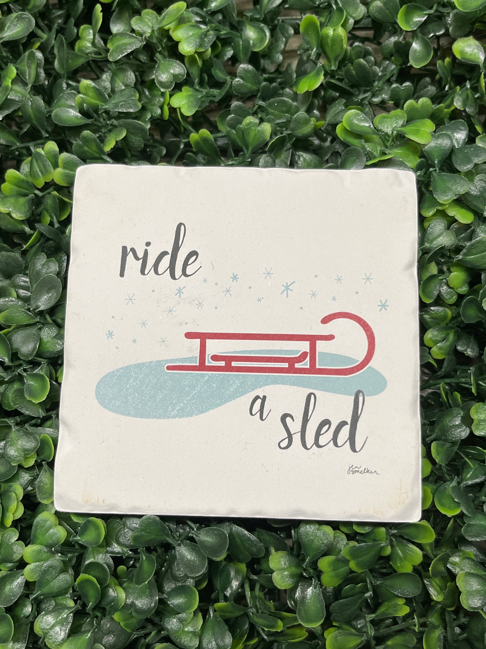 Ride A Sled Stone Coaster