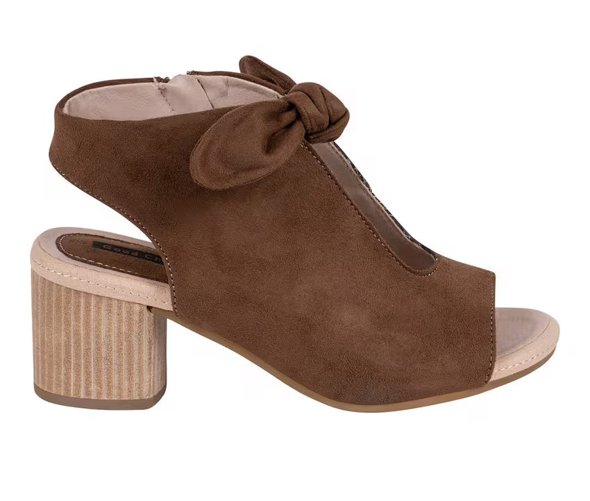 Women's Kimora Heeled Sandals- Chocolate Suede
