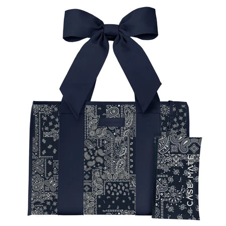 Case Mate Jelly Tote Bag- Navy Bandana Bow