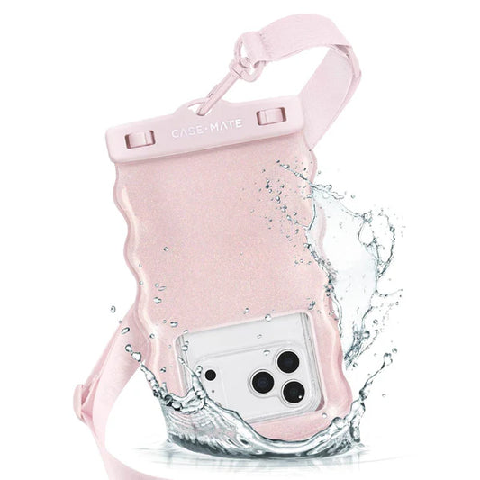 Case Mate Large Wavy Waterproof Floating Phone Pouch- Ballet Pink Twinkle