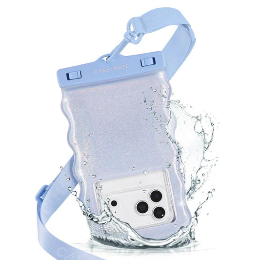 Case Mate Large Wavy Waterproof Floating Phone Pouch- Blue Mist Twinkle