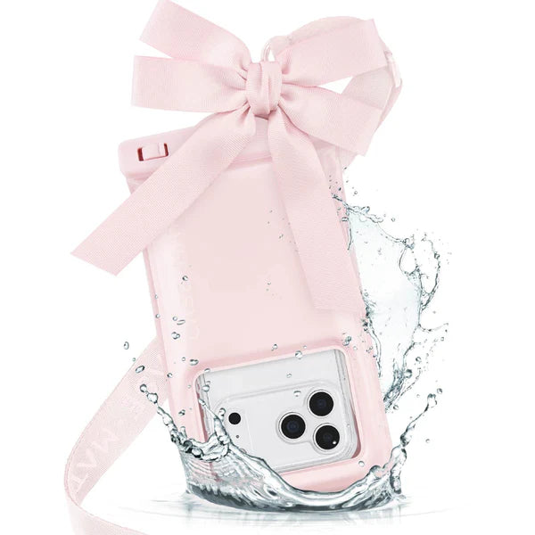 Case Mate Large Waterproof Floating Bow Pouch- Ballet Pink