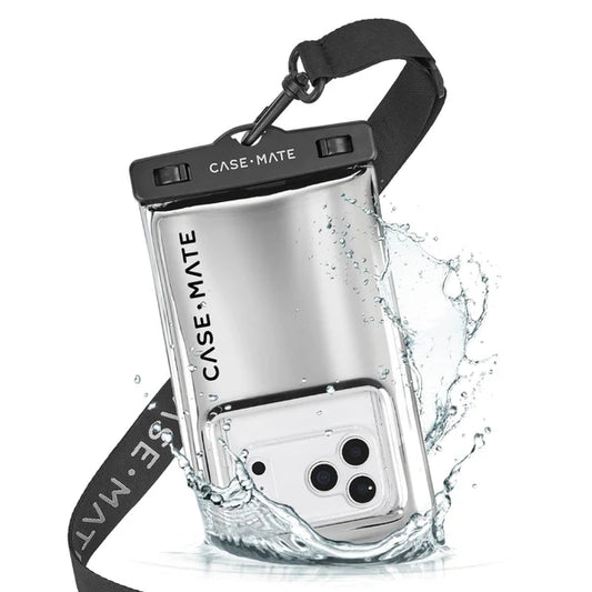 Case Mate Large Waterproof Floating Phone Pouch- Silver Chrome