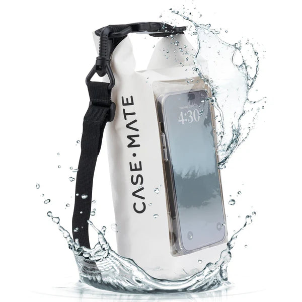 Case Mate Waterproof 2L Phone Dry Bag- White/Black