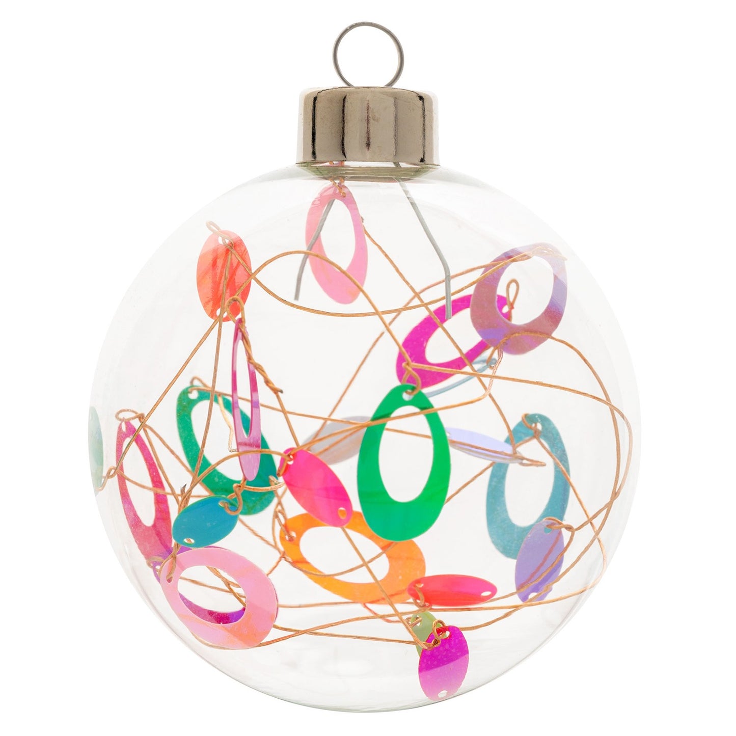 Clear Glass Colorful Retro Shape Filled Ornaments