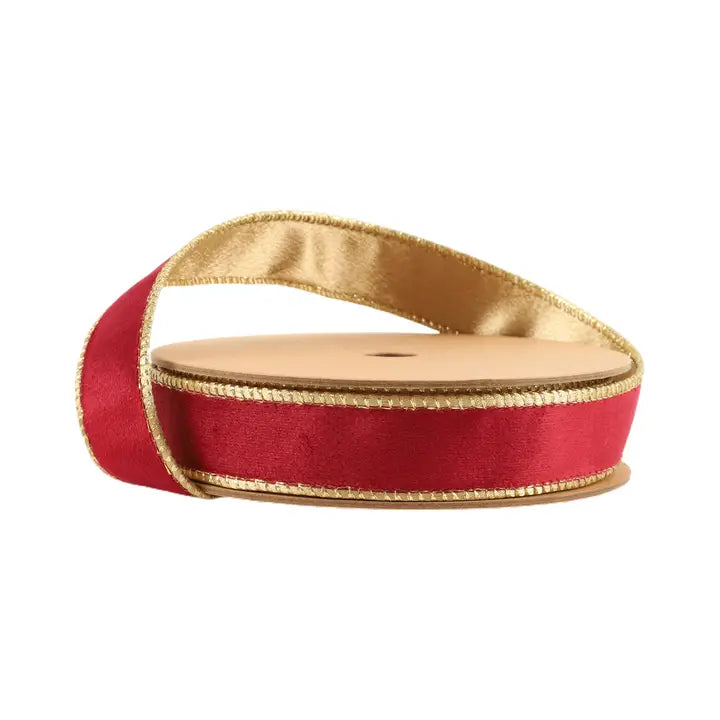 1" Reversible Classic Velvet Wired Ribbon 10 Yard Roll
