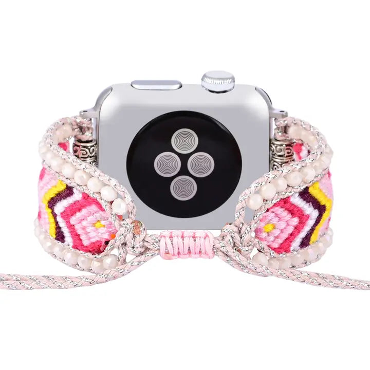 Blushing Rose Woven Watch Strap