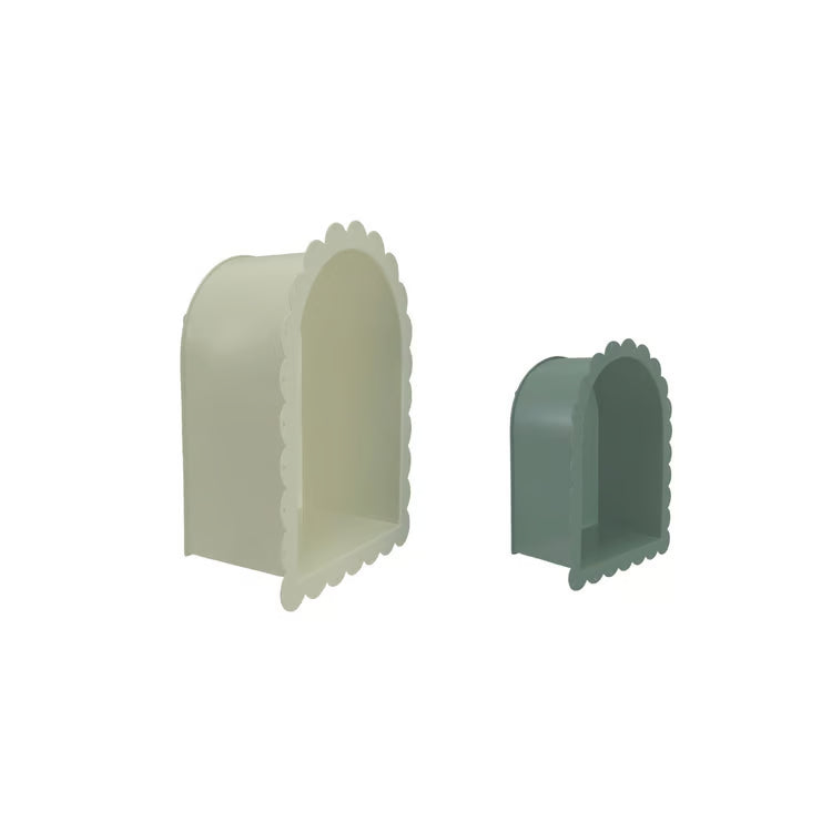 Hazel Mazel Metal Wall Shelf With Scalloped Edge