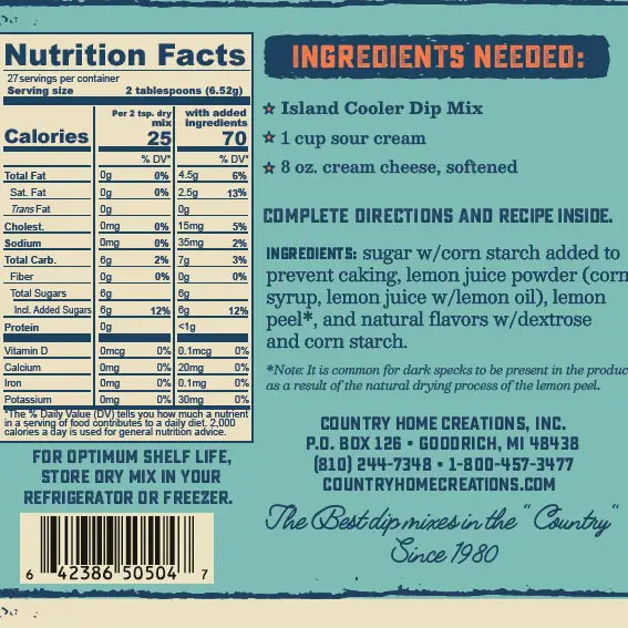 Country Home Creations Coastal Kitchen- Island Cooler Dip Mix