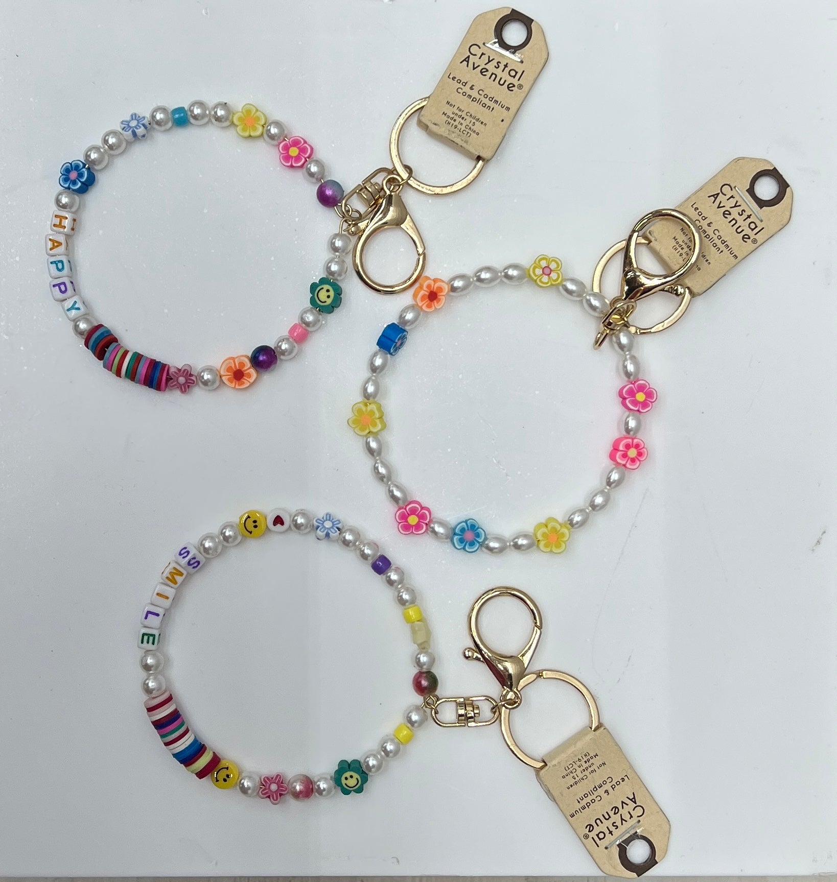 Pearl & Bead Bangle Key Ring