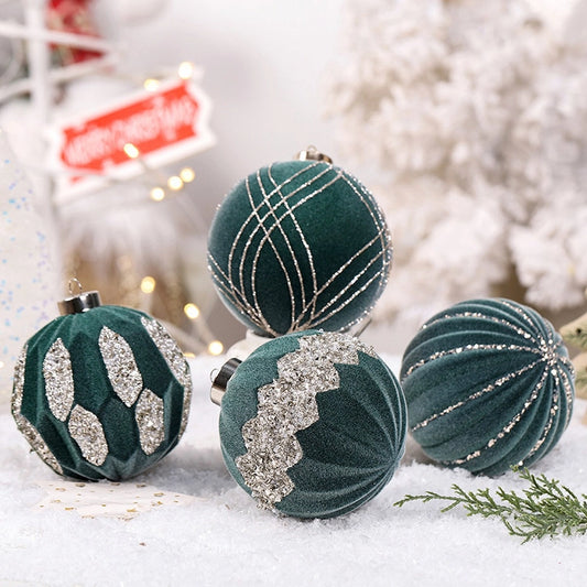 Glitter Velvet Christmas Ball Ornament