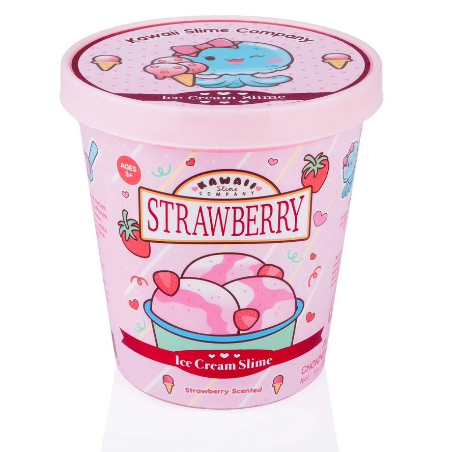 Strawberry Scented Ice Cream Pint Kawaii Slime