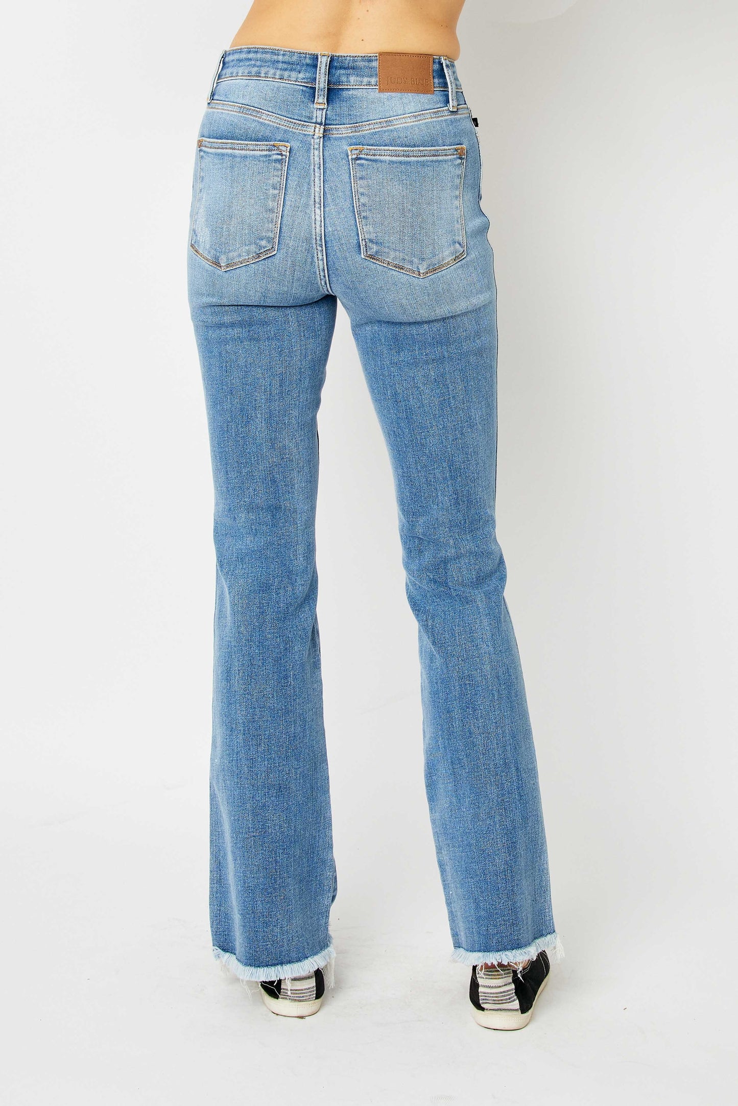 Judy Blue High Waisted Frey Hem Bootcut Jeans