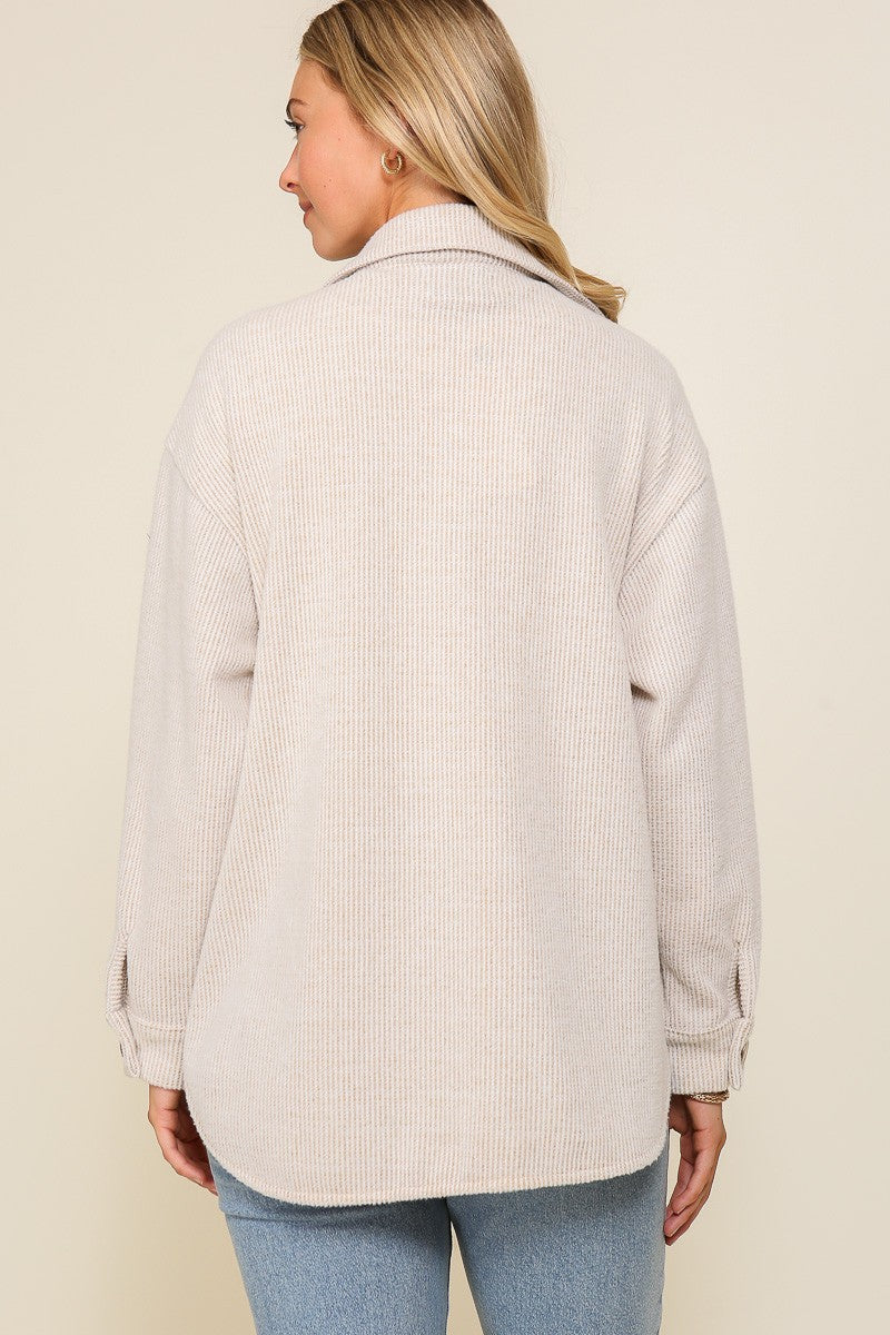 Cozy Brushed Waffle Oversized Shacket