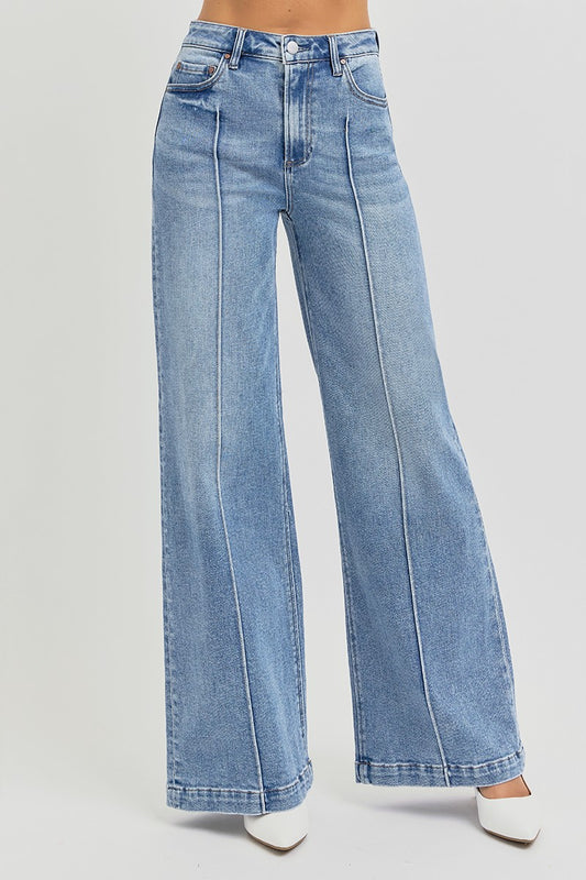 High Waist Wide Leg Pintuck Detailed Pants
