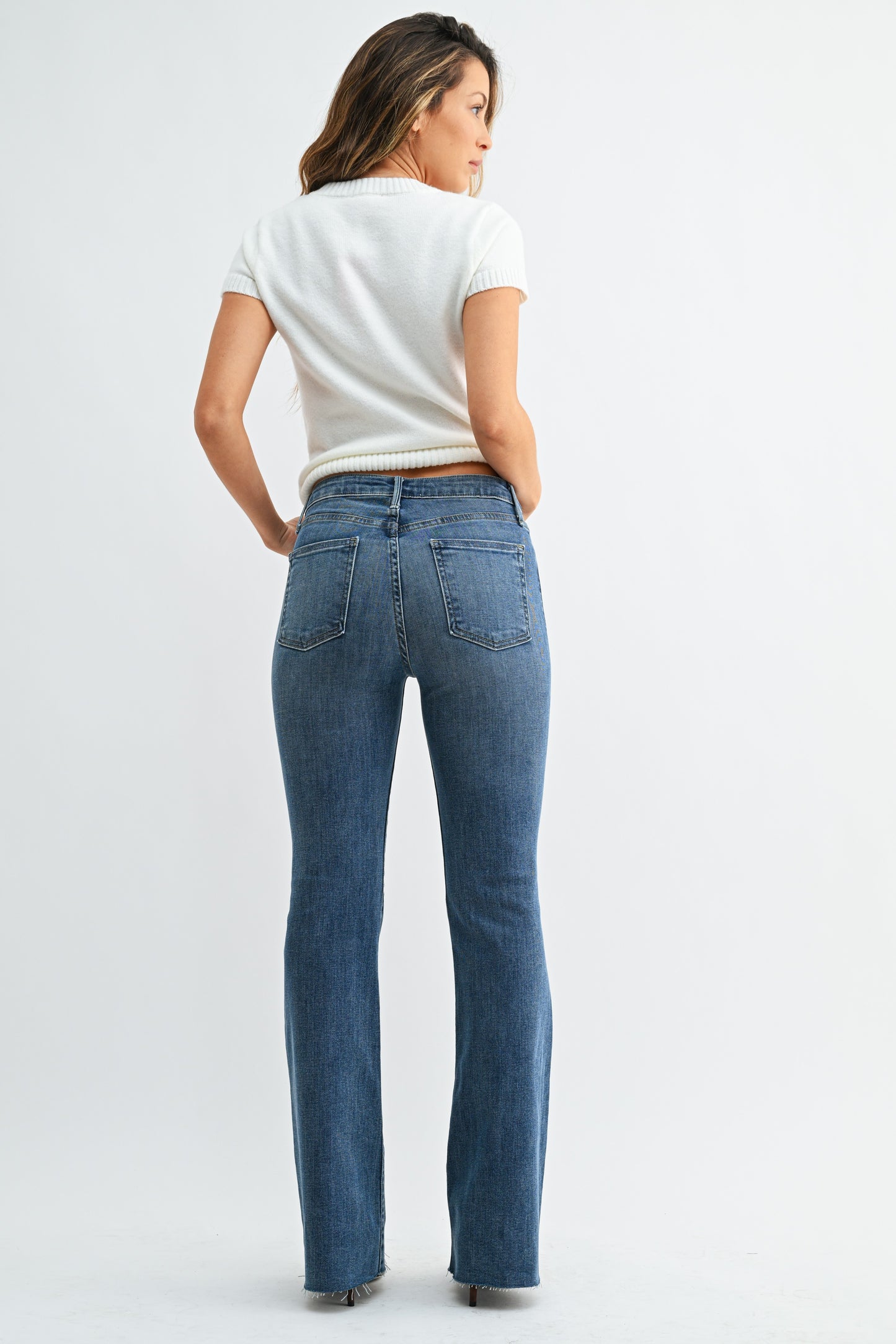 Just Black Denim High Rise Scissor Cut Flare Jean