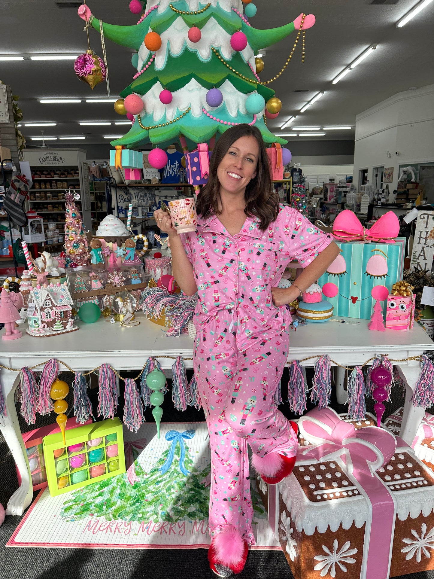 Southern Couture Pink Nutcracker Pant Lounge Set